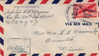 6c Transport 1945 U.  S.  Army Postal Service,  A.  P.  O.  104 Aachen,  Germany 414th Inf