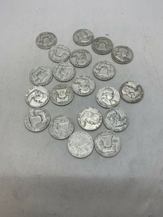 90 Silver Franklin Half Dollars - Roll Of 20 - $10 Face Value Lot5 Ks