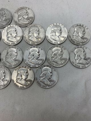 90 Silver Franklin Half Dollars - Roll of 20 - $10 Face Value LOT5 KS 3