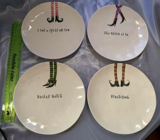 Halloween Rae Dunn Set Of 4 Ceramic Plates