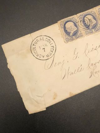 US 3 Stamp Lot - 1c 1 Cent Blue Franklin On Cover Envelope 1870 - 1871 Maryland 3