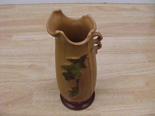 Vintage Weller Pottery Oak Leaf & Acorn Vase 8 - 1/2 " Tan Brown Matte Glaze