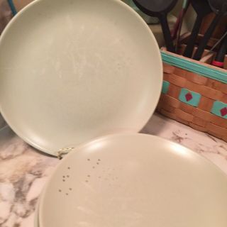 Thomas O’brien Snow Leaf Dinner Plates Pale Jade Set Of Four Vintage Mid Century
