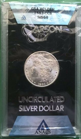 1883 - Cc Morgan Silver Dollar Gsa Hoard - Anacs Ms 64