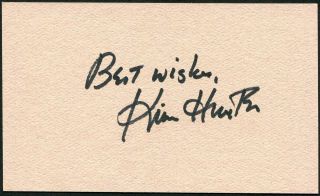 Kim Hunter Signed 3x5 Index Card Planet Of The Apes A Streetcar Named Desire