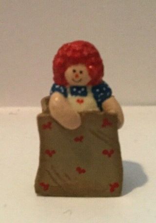 Raggedy Ann Doll In Gift Bag Mini Dollhouse Miniature By Artisan Ann Barrett