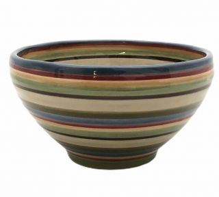 Tabletops Gallery Los Colores Hand Painted Soup Cereal Bowl Striped