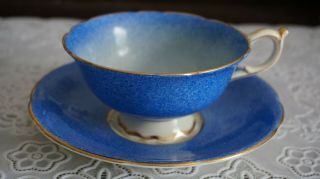 Vintage Rare Paragon Double Warrant Stone Blue Footed Cup And Saucer,  England