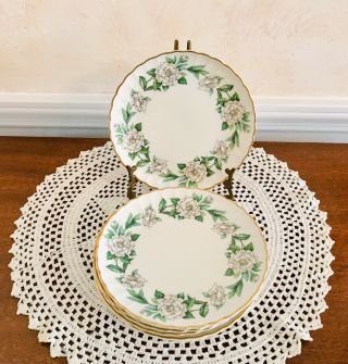 Vintage “retired” Syracuse China “gardenia” 7 8 3/4” Luncheon Plates