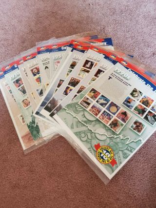 Celebrate The Century Set Of All 10 Stamp Sheets 1900 Through 1990’s