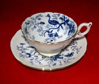 Coalport Cairo Blue Tea Cup & Saucer Set (s) Gold England Buy 1 Or 2