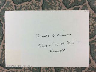 Donald O ' Connor - Singin ' in the Rain - Francis - The Love Boat - Autographed 1966 2