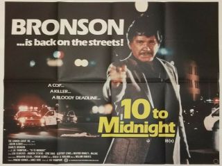 10 To Midnight 1983 British Quad Cinema Poster Charles Bronson
