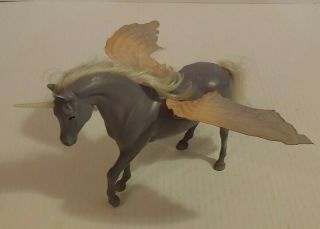 Doll Grey Unicorn Horse Hinged Wings 7 1/2 