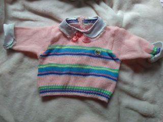 Playmates - Pink Striped Knit Sweater For Cricket Doll - Euc