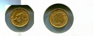 1854 P $1 Liberty Head Gold Coin Au Bu 5020n