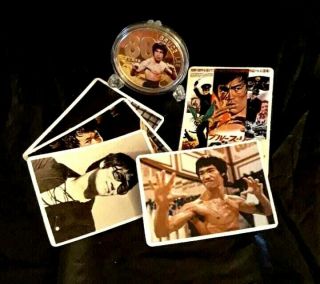 Bruce Lee 80th Anniversary Limited Edition Coin With Stand And Bonus Pictures