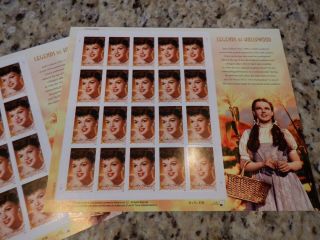 Three (3) Panes - 20 Of The.  39 Judy Garland Hollywood Stamp Scott 4077 - Fresh