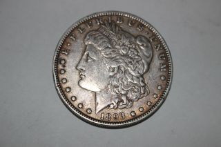 1893 P 90 Silver Morgan Dollar Key Date Vf - Xf