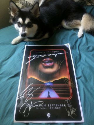 Autographed Signed Gossip Sws Sleeping With Sirens Poster (whole Band)