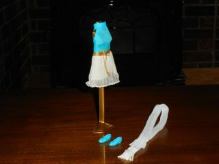 Vintage Topper Dawn Turquoise & White Dress,  Shoes & Stand