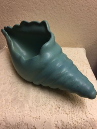 Van Briggle Teal Turquoise Signed Sea Shell Planter Bowl