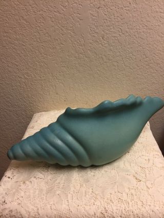Van Briggle Teal Turquoise Signed Sea Shell Planter Bowl 2