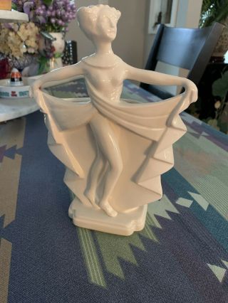 Fitz Floyd Art Deco Lady Vase (tiny Flea Bite On Back) Barely Noticeable