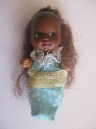 Vintage 3 " 1973 Mattel Barbie Doll African American Krissy Baby Rooted Hair