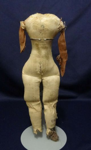 Antique Factory Made Cloth Doll Body For Wax Papier - Mache Or China Head