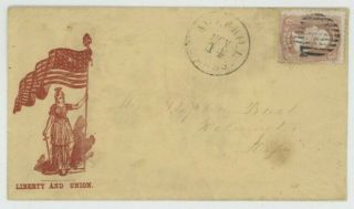 Mr Fancy Cancel 65 Civil War Patriotic Roman Figure With Flag And Sword Unlisted