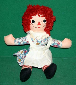 Vintage Raggedy Ann Cloth Doll By Knickerbocker Toy Company With Hang Tag