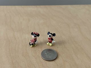 Miniature Minnie Mouse & Micky Mouse Metal Figurine Dollhouse