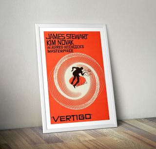 Vintage Movie Poster,  Vertigo Poster,  Alfred Hitchcock Vertigo Print
