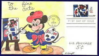 Ben Kraft H/d,  Hand Painted: 1964 The Fine Arts - Starring Artist,  Mickey Mouse
