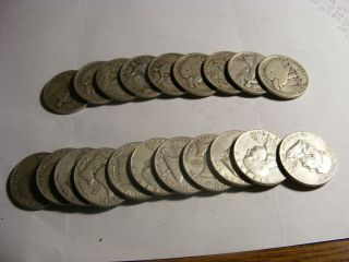 $10 Face Value 90 Silver Half Dollars.  Franklin And Walking Liberty