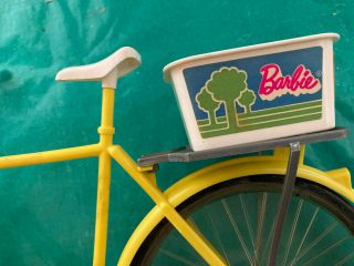 Barbie Doll Vtg 1970 ' s Yellow Bike Bicycle with Basket 2