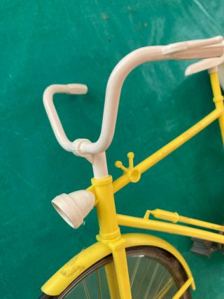 Barbie Doll Vtg 1970 ' s Yellow Bike Bicycle with Basket 3