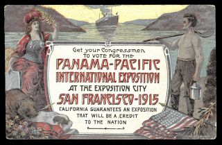 Wcstamps: U.  S.  1915 Panama Pacific Expo.  Postcard,  San Francisco