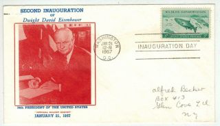 Ps 129 1957 Eisenhower Inauguration Day Scarce Goldey Goldcraft Cachet