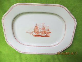 Spode England Oval Platter 14 - 1/4 " X 10 - 1/2 " By Trade Winds Red
