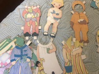 Vintage Paper Dolls 1930’s,  2 Baby Dolls,  58 Pc Clothes And Accessories.