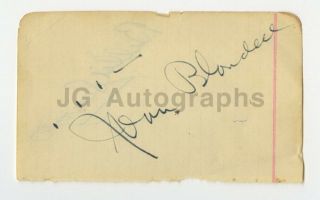 Joan Blondell - American Film & Television Actress - Authentic Autograph