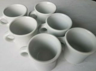 Shenango China Restaurant Ware White Mugs,  Set Of 6,  Heavy