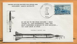 1958 Explorer I Satellite Jupiter C Rocket Launch Port Canaveral Fl