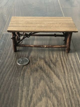 Miniature Stick Wood Coffee Table Dollhouse