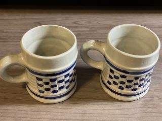 Two Colonial Williamsburg Small Mug - Cobalt Blue /salt Glazed