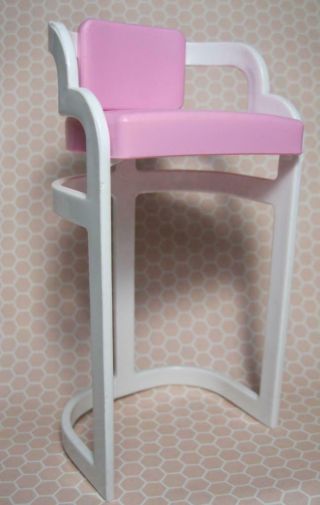 Barbie Doll Dream 1990 Mattel House Furniture Kitchen Pink Chair Bar Stool