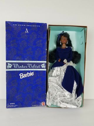 Barbie Winter Velvet African American Mattel 1995 Avon