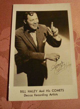 Vintage Bill Haley And His Comets Decca Recording Artist Postcard Fan Card